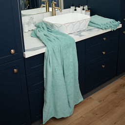 Махровое полотенце GINZA 50х90, 100% хлопок, 450 гр./кв.м. Мята 50х90 - Традиция фото 9