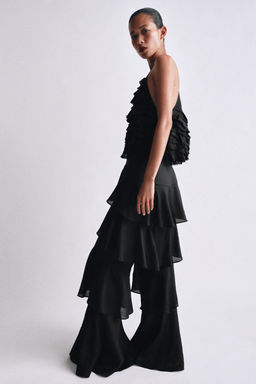TOP VOLANTES CON RAMIO ZW COLLECTION / Negro