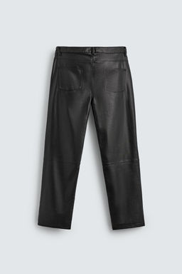 LEATHER-EFFECT STRAIGHT-LEG TROUSERS - Zara фото 6