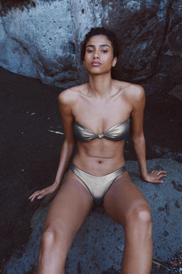 BRAGUITA BIKINI METALIZADA / Plata oscuro - Zara фото 2