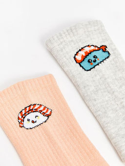 Desenli K?z ?ocuk Soket ?orap 2li - Waikiki фото 2