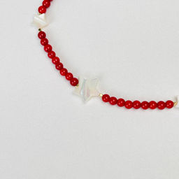 Бусы детские из Коралла и Перламутра 34 см +