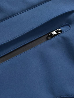 Парка женская софтшелл виндстоппер удлинённая с капюшоном синего цвета 9618_1S