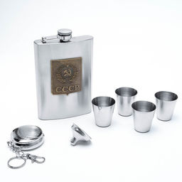 Подарочный набор СССР: фляжка 270 мл 4 стопки, воронка, брелок - Сима-ленд фото 9