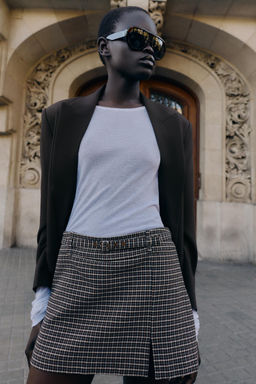 HOUNDSTOOTH SKORT WITH BELT - Zara фото 3