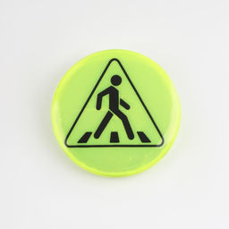 Цена за 100 шт. Светоотражающий значок «Пешеходный переход», d=3 см, жёлтый