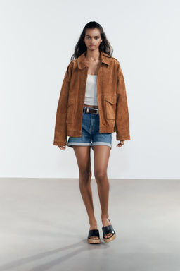 HIGH-WAIST MOM FIT TRF BERMUDA SHORTS - Zara фото 2