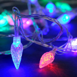 Гирлянда Нить 5 м с насадками Шишки, IP20, прозрачная нить, 20 LED, свечение мульти (RG/RB), мигание, 220 В - Luazon lighting фото 4