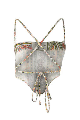 Limited Edition Cok Renkli Degaje Yaka S?rt? Baglamal? Crop Dokuma Bluz TWOSS21BZ1903 - Trendyolmilla фото 11