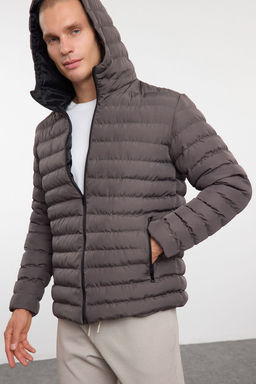 TRENDYOL MAN Antrasit Regular Fit Kapusonlu K?sl?k Mont TMNAW25MO00028 - Trendyolmilla фото 11