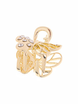 Цена за 6 шт. Крабик для волос «Оливия», бабочка, 2.5 см, золото