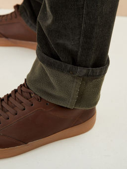 Утепленные мужские вельветовые брюки прямого кроя на флисе - Mossmore фото 33