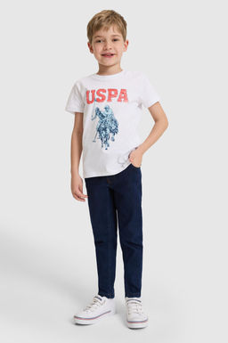 Erkek _ocuk Beyaz Bisiklet Yaka Ti__rt - U.s. polo assn фото 4