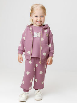 КР 400849/темная орхидея,сердечки к589 брюки д/дев яс