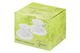 Чайная пара 4 пр. 200 мл 11,5*9*7,5 см Грация, фарфор - Elan gallery фото 6