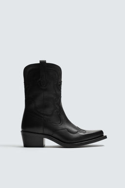 COWBOY LEATHER BOOTS - Zara фото 4