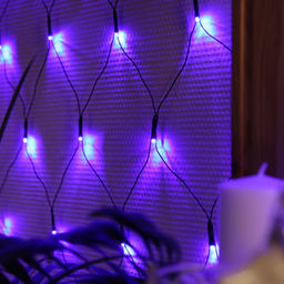 Гирлянда Сеть 1.6?1.6 м, IP20, тёмная нить, 144 LED, 8 режимов, 220 В, свечение синее - Luazon lighting фото 3