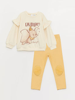 Bisiklet Yaka Dumbo K?z Bebek Sweatshirt ve Tayt 2li