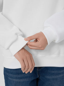 Свитшот женский белый из футера с начесом - Mark formelle фото 5