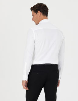 Белая приталенная рубашка с длинным рукавом - Cacharel фото 5