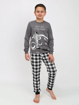 Пижама для мальчика 92178 салатовый/черная клетка 870 Lets go - Let's go фото 7