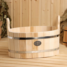 Шайка-таз из липы, овальная, 10 л, нержавеющий обруч, "Добропаровъ"