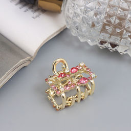 Цена за 6 шт. Крабик для волос «Селена галант», прямой, 3 см, золото