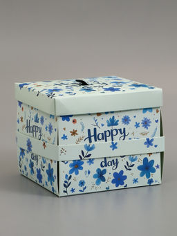 Коробка подарочная "Бабочки, Счастья" 14.5×14.5×12.7 см