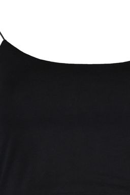 Siyah Pamuklu Spagetti Ask?l? Fitted/Vucuda Oturan Crop Esnek Orme Atlet TWOSS20AL0006
