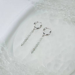 Серьги длинные из натурального Циркона