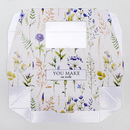 Цена за 5 шт. Кондитерская упаковка, коробка с ламинацией «Flowers», 10×8×3.5 см