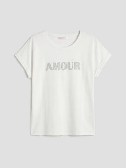 Bisiklet Yaka Bask?l? Kad?n Pijama Tak?m?