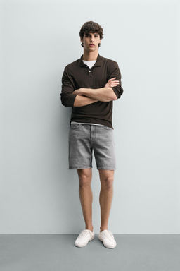 BERMUDA DENIM REGULAR FIT / Gris
