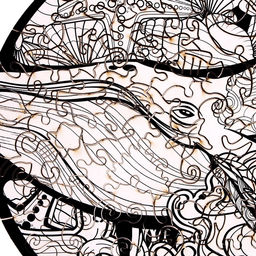 Пазл деревянный фигурный Сила океана, чёрно-белый - Puzzle фото 12