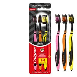 КОЛГЕЙТ з/щетки "Зиг-Заг" с древесным углем 2+1 в подарок