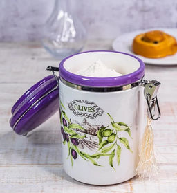 Банка 0,90 л "ОЛИВКИ" с клипсой, арт. MFK21031