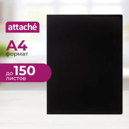 Скоросшиватель пластиковый с метал. скоросшивателем Attache 055S-E черный фото 2