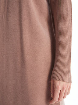 Yar?m Bal?k?? Yaka D?z Uzun Kollu Kad?n Triko Tunik