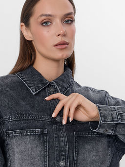 Жакет женский джинсовый серый - Mark formelle фото 4