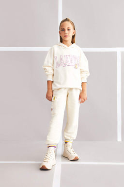 Толстовка с капюшоном для девочек NBA Los Angeles Lakers - Defacto фото 2