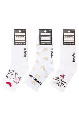 Прикольные носки с надписью Happy Fox  фото 2