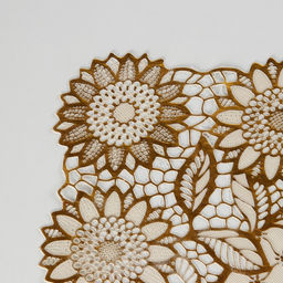 Дорожка сервировочная на стол «Букет», ажурная, 84×40 см, ПВХ, золотая