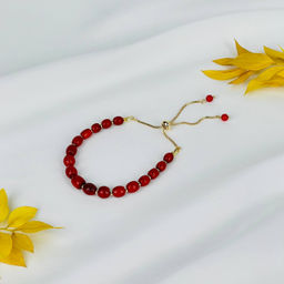 Браслет регулируемый на увеличение из Коралла от 16 см