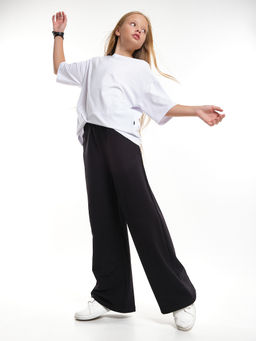 Брюки палаццо синие школьные штаны детская одежда девочке 22-7325 синий - Mini maxi фото 10