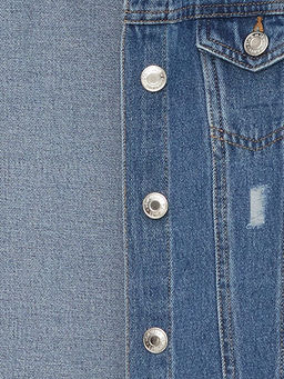 G?mlek Yaka K?z ?ocuk Jean Ceket