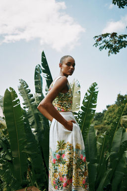 PRINTED KNOT CROP TOP - Zara фото 5