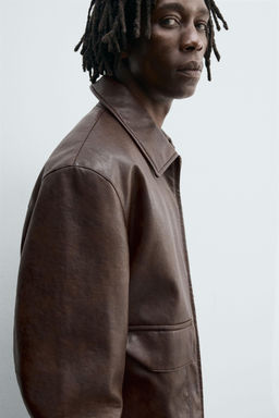 FAUX LEATHER OVERSHIRT - Zara фото 5