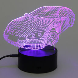 Цена за 2 шт. Светильник ночник "3D-Тачка" на пластиковой подставке, с включателем USB