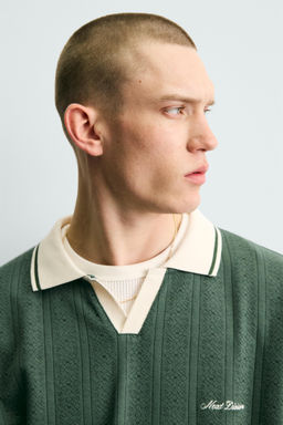 POLO JACQUARD VERTICAL BORDADO / Verde - Zara фото 6