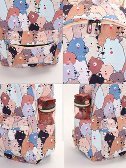 Набор: рюкзак школьный и пенал, с карманами, с принтом, размер 29?12?41 см, розовый/разноцветный